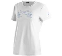 T-Shirt MAIER SPORTS "Wilma Print", Damen, Gr. 52, weiß, 100% Polyester, Rundhals, Shirts T-Shirt, Damen Funktionsshirt, Freizeitshirt mit Aufdruck, Regular Fit (68315421-52)
