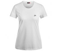Maier Sports Waltraud, Damen T-Shirt, Funktionsshirt mit Rundhals für Wandern und Freizeit, dryprotec Technologie, Atmungsaktiv, NFC-Chip für einfaches Recycling, Weiß, 46