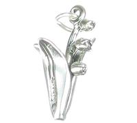 Maiglöckchen Blume Sterling Silber Charm .925 x 1 Blumen Charms