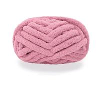 maikeduo Dicke Wolle Zum Handstricken, Diameter 2cm Chunky Wool, Grob Gestrickte Kuscheldecke, Roving Garn Zum Handstricken Häkeln, Grobstrick Weiches Wollgarn Haustier Bett Sofa (Dunkelrosa)
