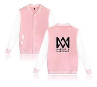 Maisley Marcus and Martinus Twin Brother Singer Unisex Baseball Jacke Langarm Stehkragen Jacke Blouson Print Kapuze Winter Warm Sweatshirt Sweatjacke Baseball Uniform