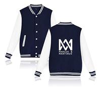 Maisley Marcus and Martinus Twin Brother Singer Unisex Baseball Jacke Langarm Stehkragen Jacke Blouson Print Kapuze Winter Warm Sweatshirt Sweatjacke Baseball Uniform