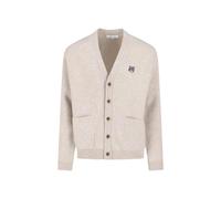Maison Kitsune - "Fox Head" Cardigan, In Beige Wool - Größe L - beige