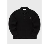 Maison Kitsune FOX HEAD WOOL RIBBED POLO JUMPER men Polos black in Größe:M