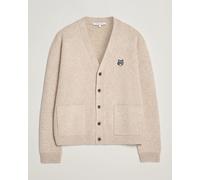 Maison Kitsuné Grey Fox Head Milano Lambswool Cardigan Tan Beige Beige XL