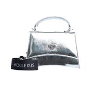 Maison Mollerus Glanzleder Silber Umhängetasche, Romont Silber