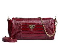 Maison Mollerus Kalbsleder Croco Prägung, Antique Rot , Umhängetasche Andeer, Gold