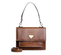 Maison Mollerus Kalbsleder Croco-Prägung Honey Braun Crossover/Umhängetasche Fey, Gold