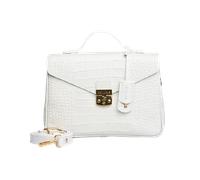 Maison Mollerus Kalbsleder Croco Prägung, Weiß, Umhängetasche, Marly-Gold