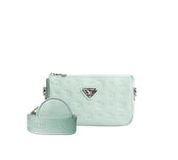 Maison Mollerus Leder Stampato Aquamarine Umhängetasche Zell, Silber