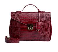 Maison Mollerus - Maison Mollerus Kalbsleder Croco Prägung, Antique Rot, Umhängetasche, Marly Gold