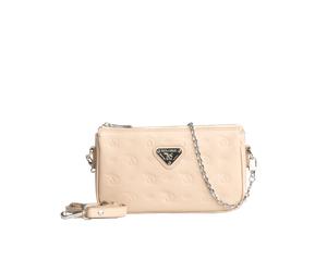 Maison Mollerus - Maison Mollerus Leder Stampato Vanilla-Beige Umhängetasche Zell, Silber