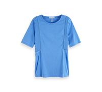 Maison Scotch Damen Top Jersey Top With Woven Panels 150158-2820 L Island Blue