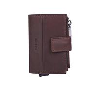 Maitre Kreditkartenetui - Slim Wallet für Damen mit RFID Blocker, Geldbörse mit Münzfach, Kartenhalter mit Kreditkartenfach, Braun