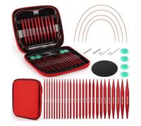 Majatou Stricknadel-Set, Rundstricknadeln,Verschiedene Größen Erhältlich, Abnehmbare, Austauschbare Rundstricknadeln, Häkelset für Geschenke für Socken, Pullover, Mützen.40 cm/60 cm/80 cm/100 cm