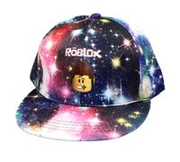 MAJEQZGY Roblox Cartoon Printing Baseball Kappe für Jungen und Mädchen Verstellbare Kindermütze Flache Krempe Sonnenhut für Kinder Baseballkappe (DE/NL/SE/PL, Alphanumerisch, M, Schwarz & Blau)