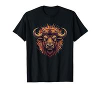 Majestätischer Buffalo Head Fierce Bison Western Bull Spirit T-Shirt
