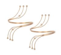 MAJORMENCH 2 Stück Goldfarbene Offene Oberarmreife Mehrlagige Strahlen armreifen Filigrane Metallarmbänder für Festliche Anlässe und Alltagsmode