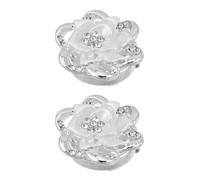 MAJORMENCH 2 Stück -pack Manschettenknopf Überzüge mit Strass Rosenmotiv Metall Weiß Kleine Knopfabdeckungen für Hemden Blusen Mäntel Schmuck für Damen Herren Vielseitig für Alltag und Party