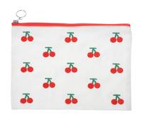 MAJORMENCH Cherry Stitch Kosmetiktasche Kleine Reise makeuptasche mit Reißverschluss für Frauen mit Fächern für Handtasche Reisen Shopping Alltag