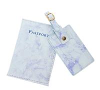 MAJORMENCH Elegante Reisepasshülle aus Pu Leder mit Modischem Marmor Design Leicht und Einfach zu Tragen Inklusive Praktischem Gepäckanhänger für Reisen