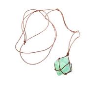 MAJORMENCH Oktaeder Kristallanhänger Halskette Natürliche Fluorit Edelstein Drahtwickel Schmuck Damen Geschenk