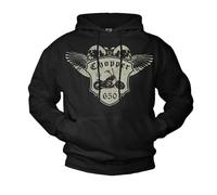MAKAYA Biker Pullover mit Kapuze Chopper Ls 650 Kapuzenpullover Schwarz Größe XXXL