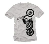 MAKAYA Biker T-Shirt Herren - Custom Chopper Motorrad Geschenke Rocker Grau Männer Größe XL