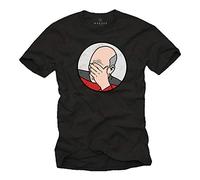MAKAYA Captain Picard T-Shirt Herren - Epic Fail - Schwarz Kurzarm 100% Baumwolle Männer Größe XXL
