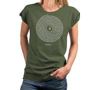 MAKAYA Damen T-Shirt mit Zahlen Drauf - Unendliche Zahl Pi 3,14 - Nerd Shirt für Mathematikfans Lehrerinnen & Studentinnen Kurzarm Top für Frauen & Mädchen Baumwolle Grün L