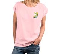 MAKAYA Gin Tonic T-Shirt Damen Gläser Motiv Geschenke für Frauen Alkohol Sommer Oberteile Top Rosa Große Größen XXL