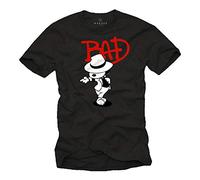 MAKAYA Herren T-Shirt mit Aufdruck Kurzarm Rundhals- Ausschnitt - Bad Dog Snoop Jackson schwarz Größe XL