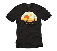 MAKAYA Herren T-Shirt mit Aufdruck Kurzarm Rundhals- Ausschnitt - Motiv Mos Eisley Tatooine