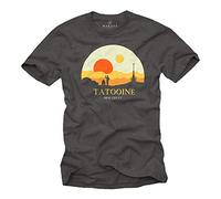MAKAYA Herren T-Shirt mit Aufdruck Kurzarm Rundhals- Ausschnitt - Motiv Mos Eisley Tatooine