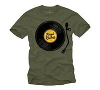MAKAYA Hip Hop T-Shirt Dj Rap Retro Motiv - Vinyl Record MK2 1210 Technic Grün XL