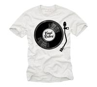 MAKAYA Hip Hop T-Shirt Dj Rap Retro Motiv - Vinyl Record MK2 1210 Technic Weiß XL