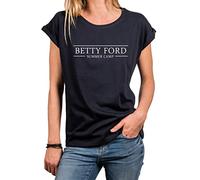 MAKAYA Lustiges Sprüche Shirt Damen - BettyFord Summer Camp Sommer Top Tunika Oberteile Frauen Große Größen Blau L