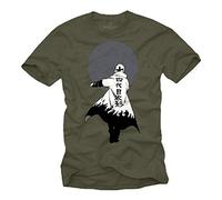 MAKAYA Manga T-Shirt - Naruto Shippuden Mantel - Familie Uchiha Ninja Comic Anime Grün XL
