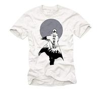 MAKAYA Manga T-Shirt - Naruto Shippuden Mantel - Familie Uchiha Ninja Comic Anime Weiß S