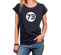 MAKAYA Nerd Shirt für Damen mit Aufdruck - 73 Sheldon Magische Zahl Lustige Tshirts Geschenke Tshirt Kurzarm Rundhals Top Oversize Oberteile Große Größen L