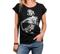 MAKAYA Rockige Damenshirts Große Größen Tattoo Motiv Sommer Top Oversize Tunika Damen