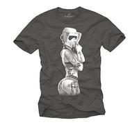 MAKAYA Strom Trooper Star - Tattoo T-Shirt Herren - Ink Wars Grau M
