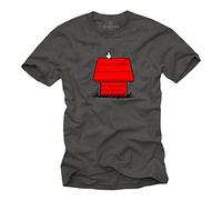 MAKAYA Witzige T-Shirts für Männer Dog Print Herren Grau Größe XXXL