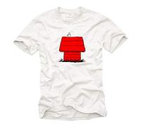 MAKAYA Witzige T-Shirts für Männer Dog Print Herren Weiß Größe S