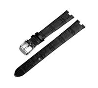 MAKAZHZZRM Passend for Rado Lederarmband R2285415 Herren- und Damen-Uhrenarmband mit Schmetterlingsschnalle 14 18(Black Yellow,14x5mm)