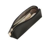 Make-up-Reisetasche, Aufbewahrungs-Kosmetiktasche, tragbar, multifunktionaler PU-Reise-Kulturbeutel, großes Fassungsvermögen, Make-up-Pinsel-Organizer für den täglichen Gebrauch, Elegantes Schwarz