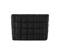 Make-up-Tasche - 25 cm | Kulturbeutel aus Nylon - Organizer mit großer Kapazität, einfarbig, für Frauen und Mädchen, Aufbewahrung von Kosmetika für den täglichen Gebrauch im Urlaub, schwarz, siehe die