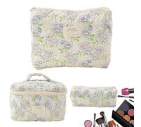 -Make-up-Tasche | 3 Stück süße Kulturbeutel - Reise-Kosmetik-Stepptasche, ästhetische Toilettenartikel für Damen und Mädchen, multifunktionale Aufbewahrung