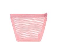 Make-up-Tasche aus Netzstoff, ultraleicht, mit Reißverschluss, Reise-Kulturbeutel, Hygienebeutel, Rosa