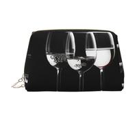 Make-up-Tasche aus PU-Leder, Reise-Kosmetiktasche, wasserdicht, große Kapazität, Kulturbeutel, Organizer mit Reißverschluss, niedlich, tragbar, Weingläser, Kulturbeutel, Make-up-Tasche für Damen, gold